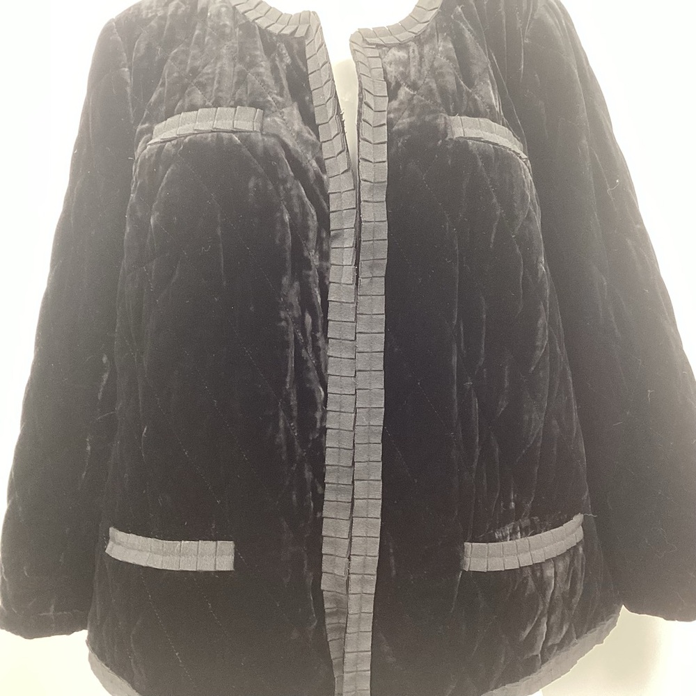 Talbots Black Velvet Jacket - Picture 6 of 10